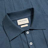 Jacobs S/S Polo - Blue Punched Stripe
