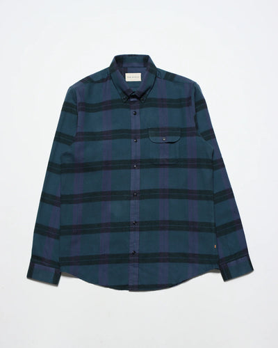 Larry Button Down Shirt - Black/ Blue Check