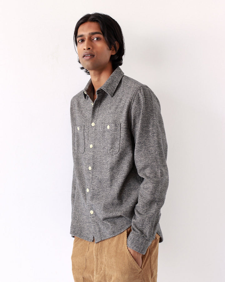 Patch Pocket Shirt - Cornstalk / Slate Brown