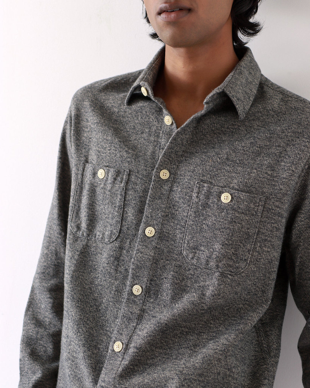 Patch Pocket Shirt - Cornstalk / Slate Brown