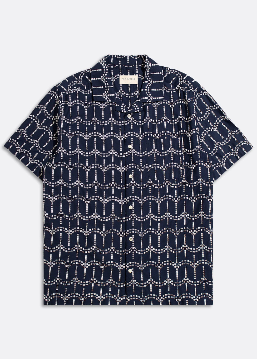 Stachio S/S Shirt - Palm Tree Navy