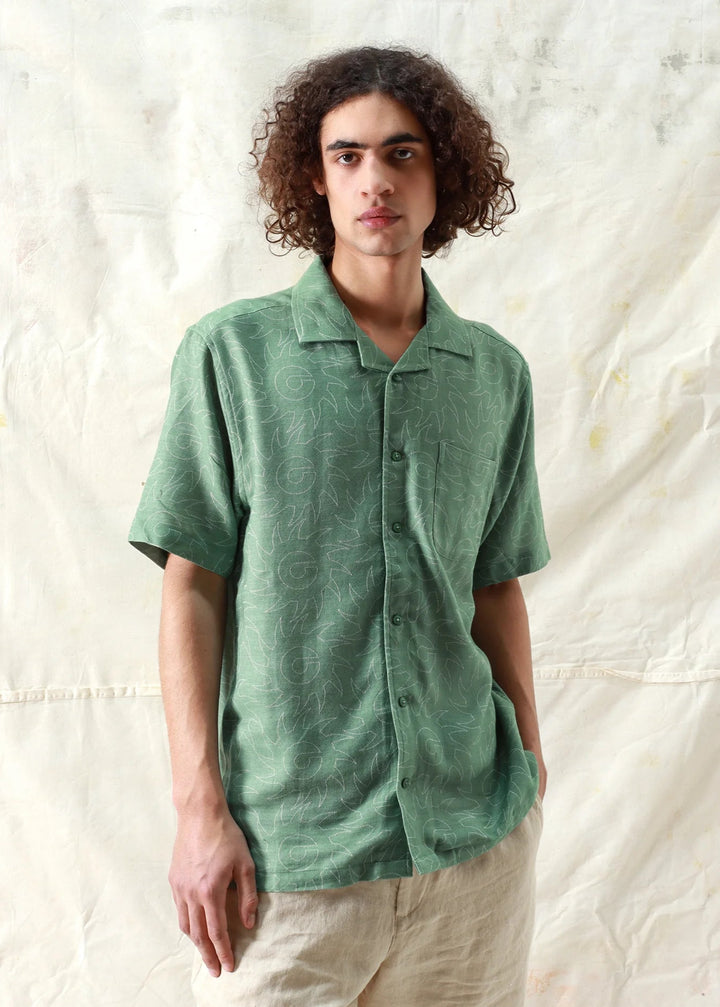 Stachio S/S Shirt - Sun Swirl Green