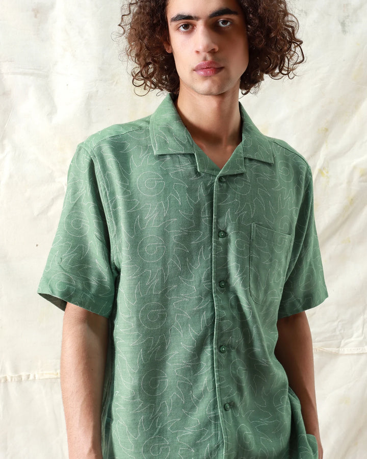 Stachio S/S Shirt - Sun Swirl Green