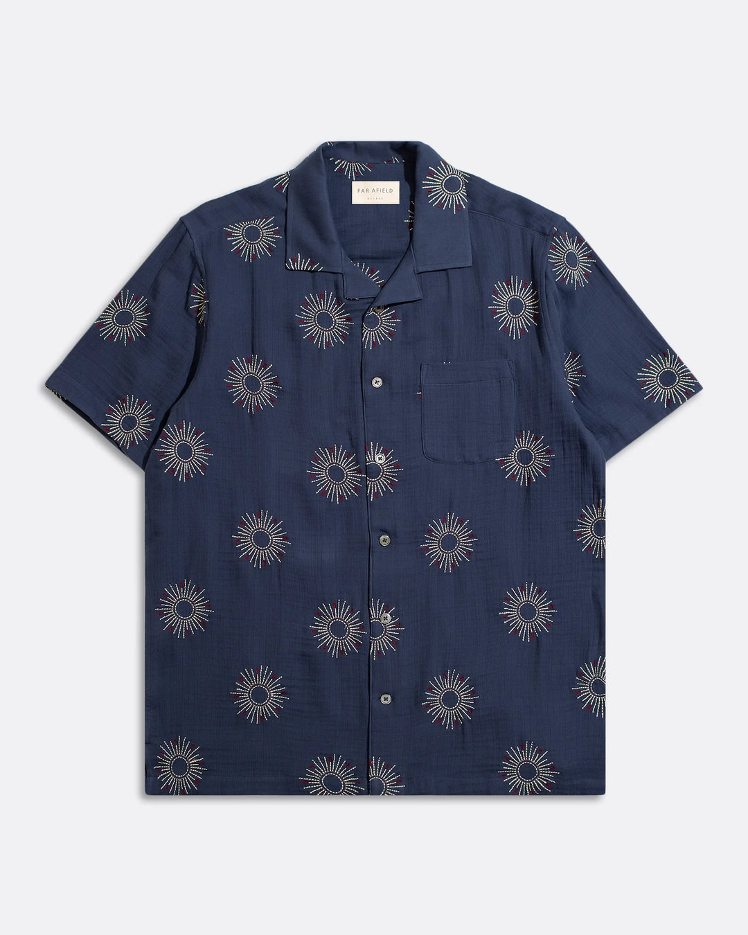 Stachio S/S Shirt - Embroidery / Navy Iris