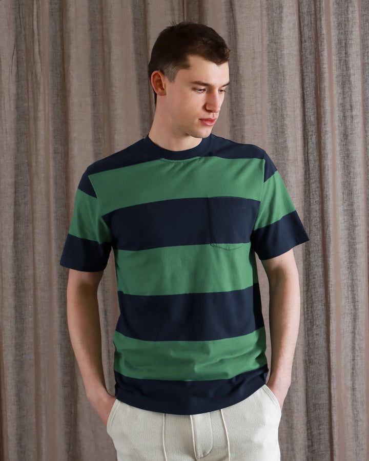 Crew Pocket Tee Shirt - Bold Stripe