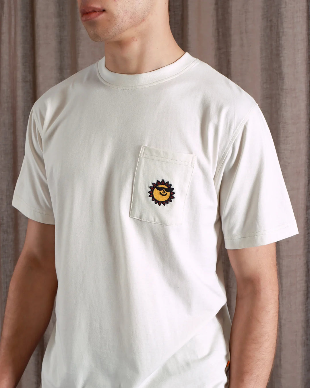 Embroidered Pocket Tee - Sunny