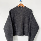 Alpaca Zip Front Jacket - Charcoal