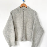Alpaca Zip Front Jacket - Light Grey