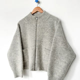 Alpaca Zip Front Jacket - Light Grey