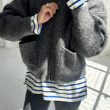 Alpaca Zip Front Jacket - Charcoal