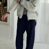 Alpaca Zip Front Jacket - Light Grey