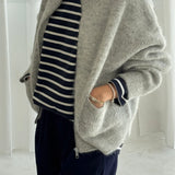 Alpaca Zip Front Jacket - Light Grey