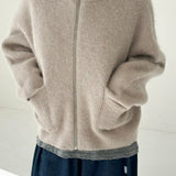 Alpaca Zip Front Jacket - Smoke