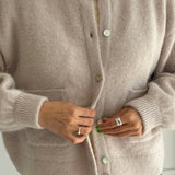 Amélie Alpaca Cardigan - Smoke