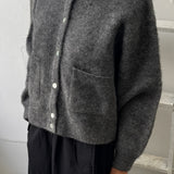 Amélie Alpaca Cardigan - Charcoal