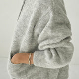 Amélie Alpaca Cardigan - Light Grey