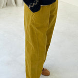 Corduroy Arc Pants - Green Olive