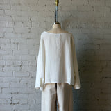 Robyn Waffled Cotton Top - Natural
