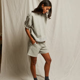 Rebecca French Terry 3/4 Sleeve Sweatshirt - Heather Grey