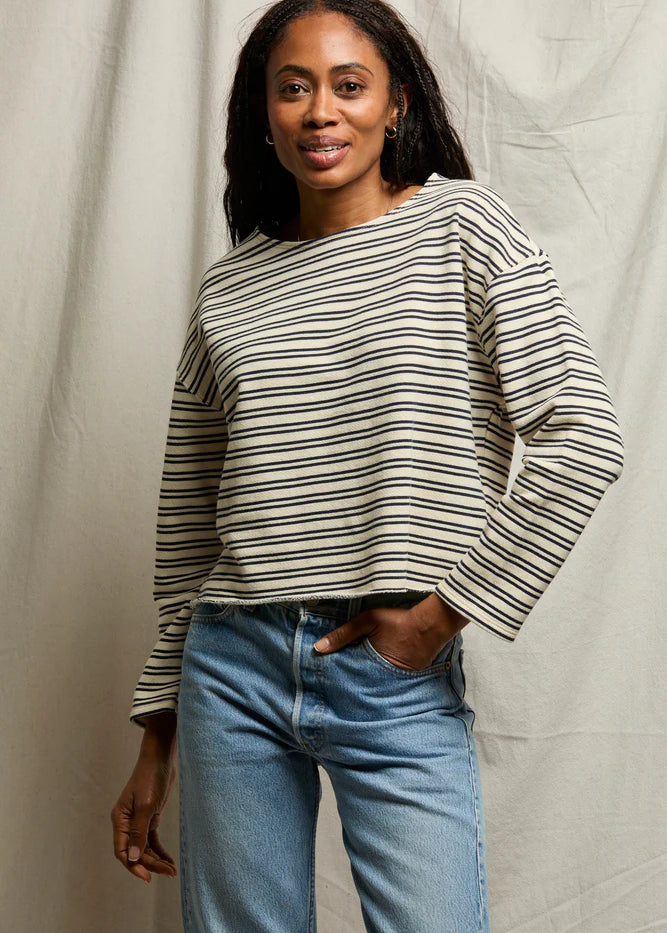 Briana Long Sleeve - Navy Stripe