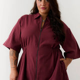 Long Utility Dress - Bordeaux