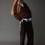 Cashmere Blend V-Neck - Brown