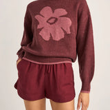 Juliet Floral Jumper - Burgundy