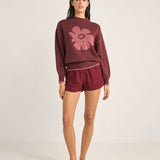 Juliet Floral Jumper - Burgundy