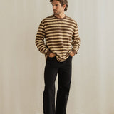 Textured Stripe Tee Shirt - Brown