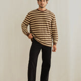 Textured Stripe Tee Shirt - Brown