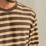 Textured Stripe Tee Shirt - Brown