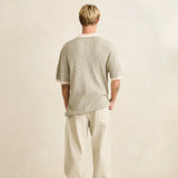 Hi Lo Knit Button Up - Natural