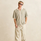 Hi Lo Knit Button Up - Natural