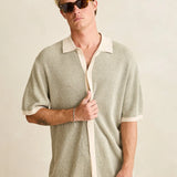 Hi Lo Knit Button Up - Natural