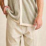 Hi Lo Knit Button Up - Natural