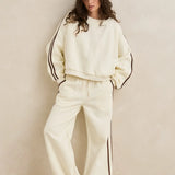 Contrast Sweatshirt - Cream