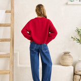Estelle Fluffy Cardigan - Chilli