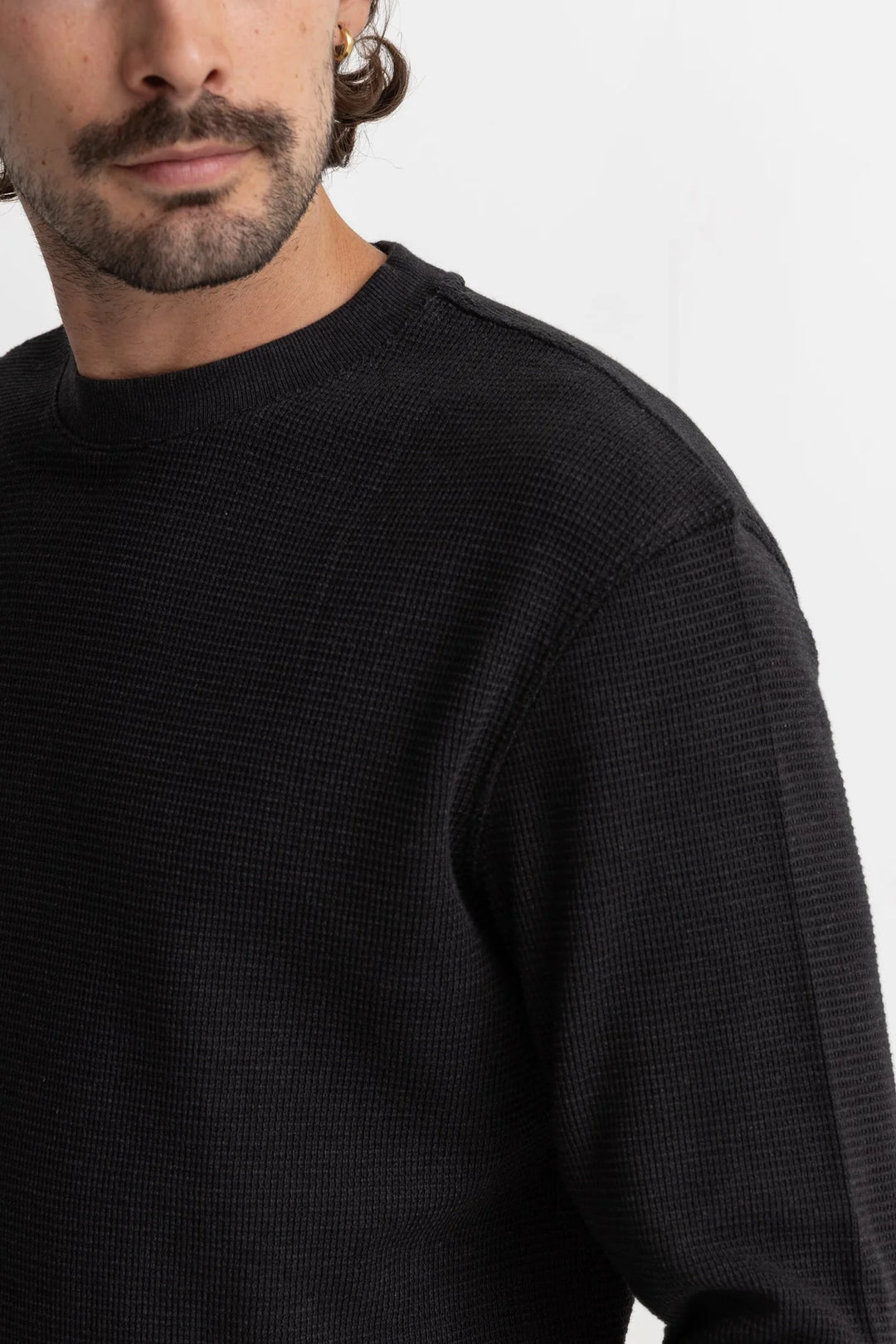 Classic Waffle Knit L/S - Vintage Black