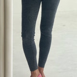 Cashmere Ribbed Legging - Charcoal