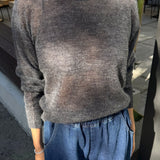 Cecile Crew Neck Mohair Sweater - Charcoal