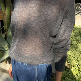 Cecile Crew Neck Mohair Sweater - Charcoal