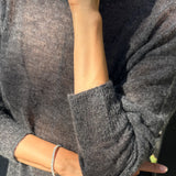 Cecile Crew Neck Mohair Sweater - Charcoal