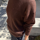 Cecile Crew Neck Mohair Sweater - Espresso