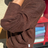 Cecile Crew Neck Mohair Sweater - Espresso
