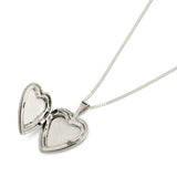 Classic Heart Locket Necklace - Silver
