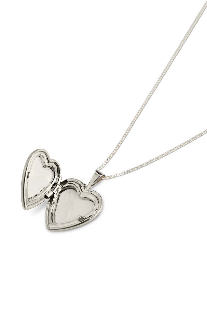 Classic Heart Locket Necklace - Silver