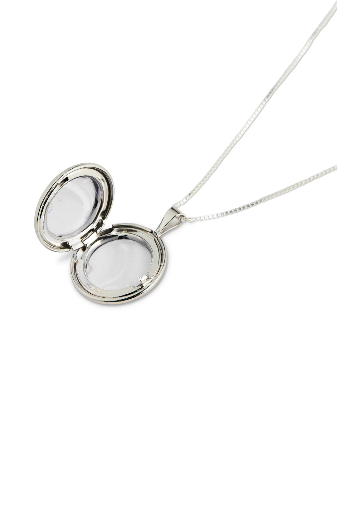 Classic Round Locket Necklace - Silver