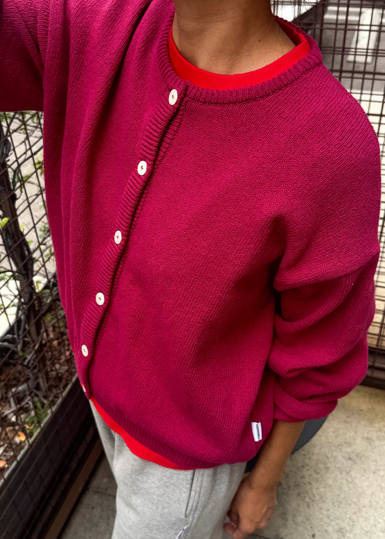 Cotton Leila Cardigan - Prune