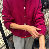Cotton Leila Cardigan - Prune