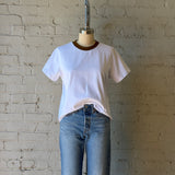 Chloe Contrast Tee - White / Brown